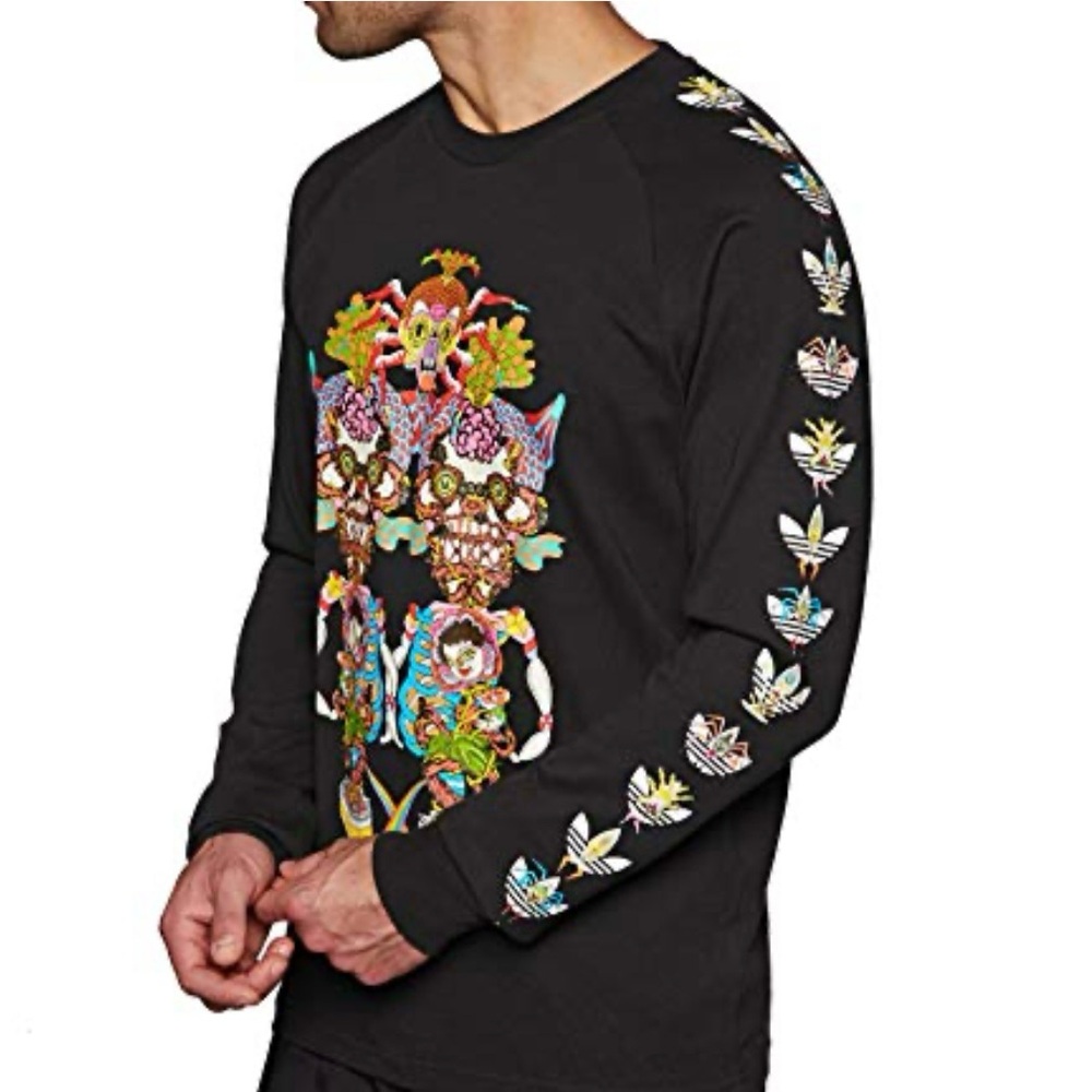 Adidas × Keiichi Tanaami “Tanaami Cali” Long Sleeve Tee Black w/ Skull Graphic